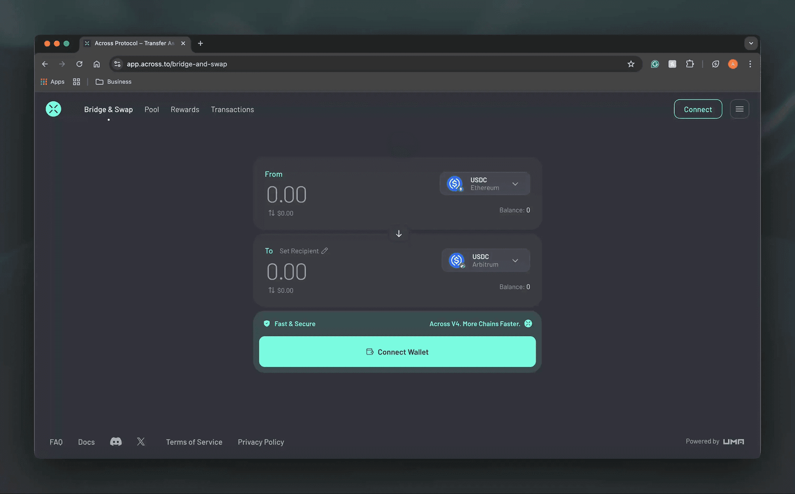 bridge-to-hyperliquid-for-free-with-across-protocol-step-2 Step 2: Connect your wallet.